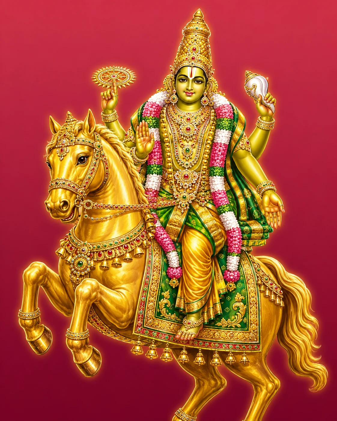 கள்ளழகர் — பொன் குதிரை மீது